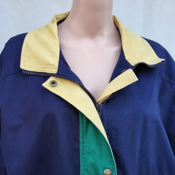 Vintage London Fog Utility Jacket/ Coat Navy Green Yellow Limited Edition Size L - Picture 2 of 10